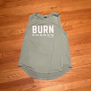 BURN Boot Camp Graphic Muscle Tank - Sage Green